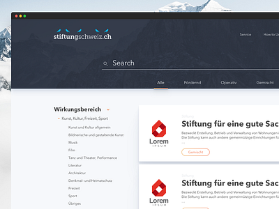 Stiftung Schweiz - Detail engine mountain search swiss