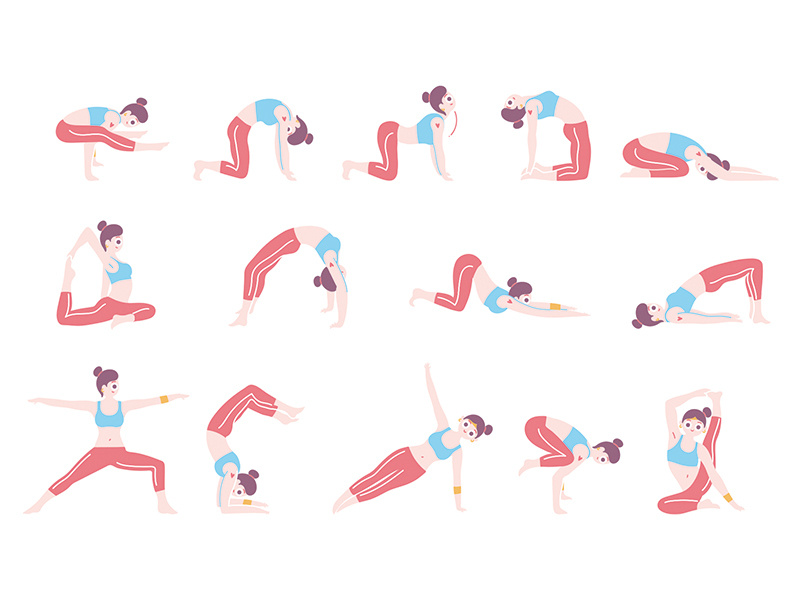 42 Funny Yoga Poses by Murat Kalkavan on Dribbble