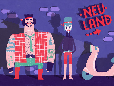 Neu Land cool illustration night