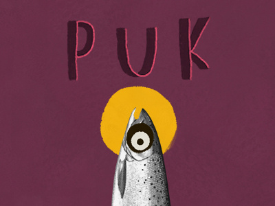 Puk' collage fish illustration