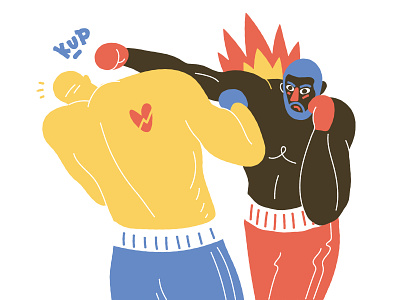 Punch 2d boxing character design illustration sport vector