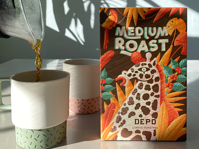 Medium Roast Coffee coffee giraffe illustration nature package design packaging