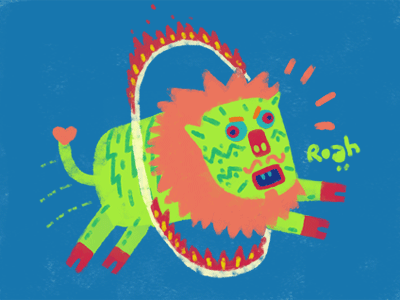 Roah animated gif character design illustration lion