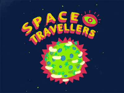 Space Travellers animated gif character design illustration space