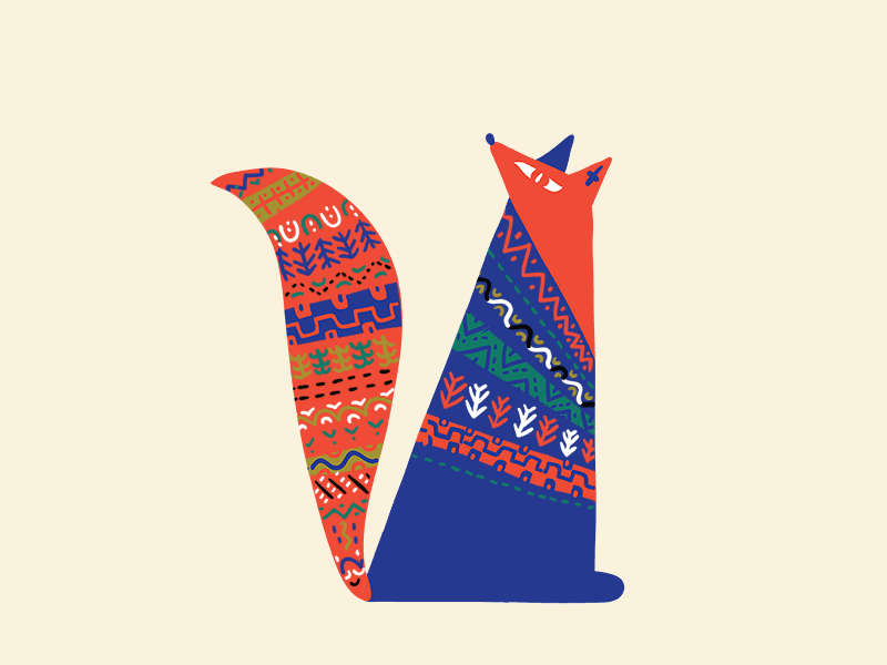 Christmas Fox animation character design gif illustration