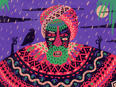 Dark Shaman character design illustration pattern texture