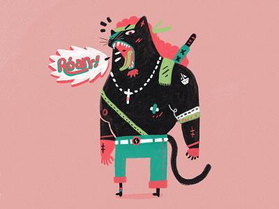Pars animal black character design illustration