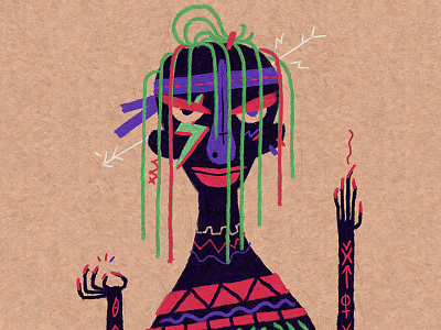 Girl brush character design digital art illustration