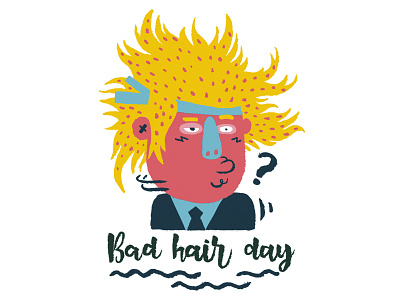 Trump Stickers (Bad Hair) 2d app character design illustration sticker trump