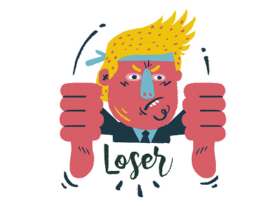 Trump Stickers (LOSER) 2d app character design illustration sticker trump