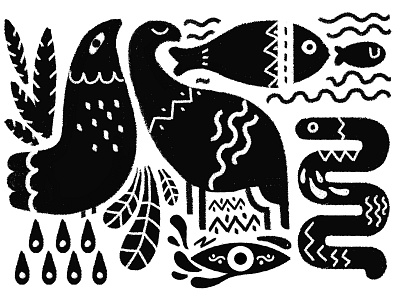 Animal Pattern I 2d animal black and white illustration