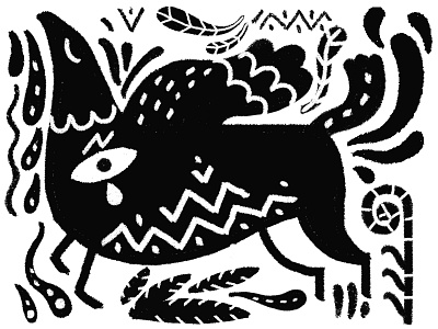 Animal Pattern III 2d animal black and white illustration