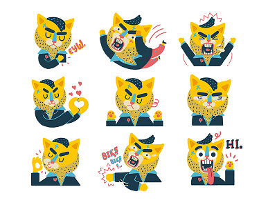 Snapchat Stickers / Rowdy Cat cat character design emoji illustration sticker