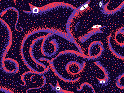 Snakes illustration point purple red snake