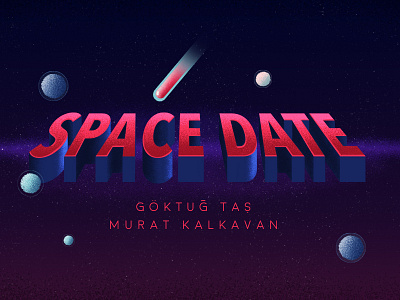 Space Date //GGJ '18// blue game illustration menu red