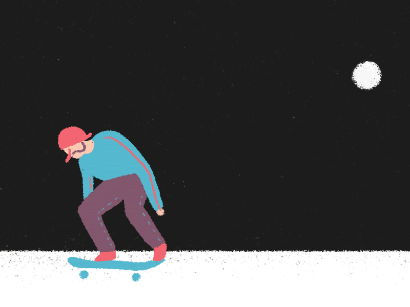 Midnight Rider animated gif gif illustration night skateboard