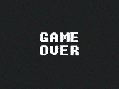 Game Over Thank You For Playing Light Blue Game Over