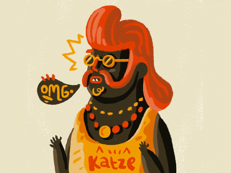 OMG (Timelapse) character design glasses hair illustration moustache red timelapse yellow