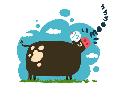 Cow animal character design children book cow digital art digital brush illustration