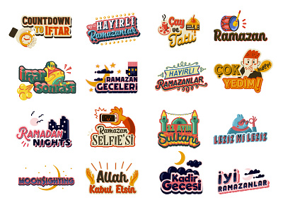 Snapchat Ramadan Filters 2d app art character design design filter illustration mobile app snapchat sticker typogaphy ui vector