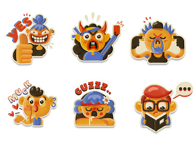 Mango Buddies Sticker Pack II 2d app character design design digital art digital brush icon illustration logo sticker typography ui ux vector web