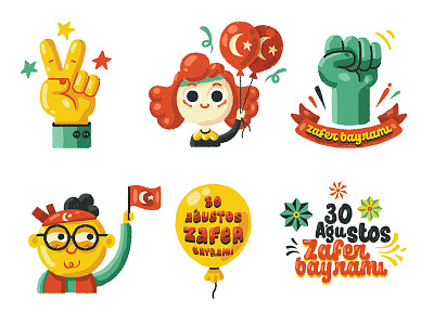 Turkey Independence Day Stickers for snapchat 2d animal app character design design digital art icon illustration mobile snapchat typography ui