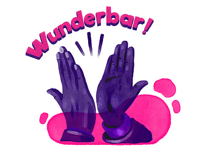Wunderbar 2d design digital art hand high five illustration
