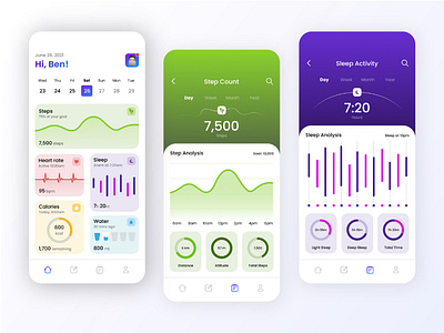 Health Tracking App Concept app design health interface mobileappdesign uidesign uiux