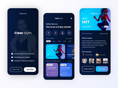 Home Gym Workout UI Design Concept app design graphic design gym interface mobile mobileappdesign ui uidesign uiux workout