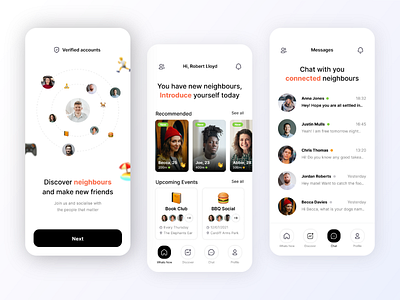 Neighbour Finder App UI Design Concept