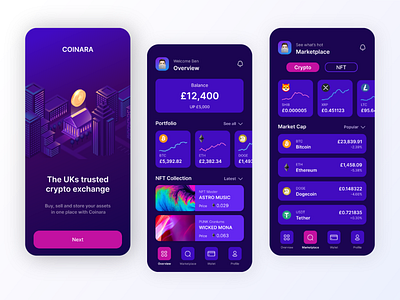 Crypto Marketplace App UI Design Concept app concept crypto design graphic design interface marketplace mobileappdesign ui uidesign uiux