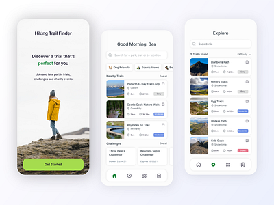 Hiking Trial Finder App UI Design Concept