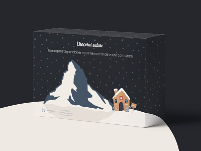 Box box chocolate gift graphic design mountain swiss values switzerland winter holidays