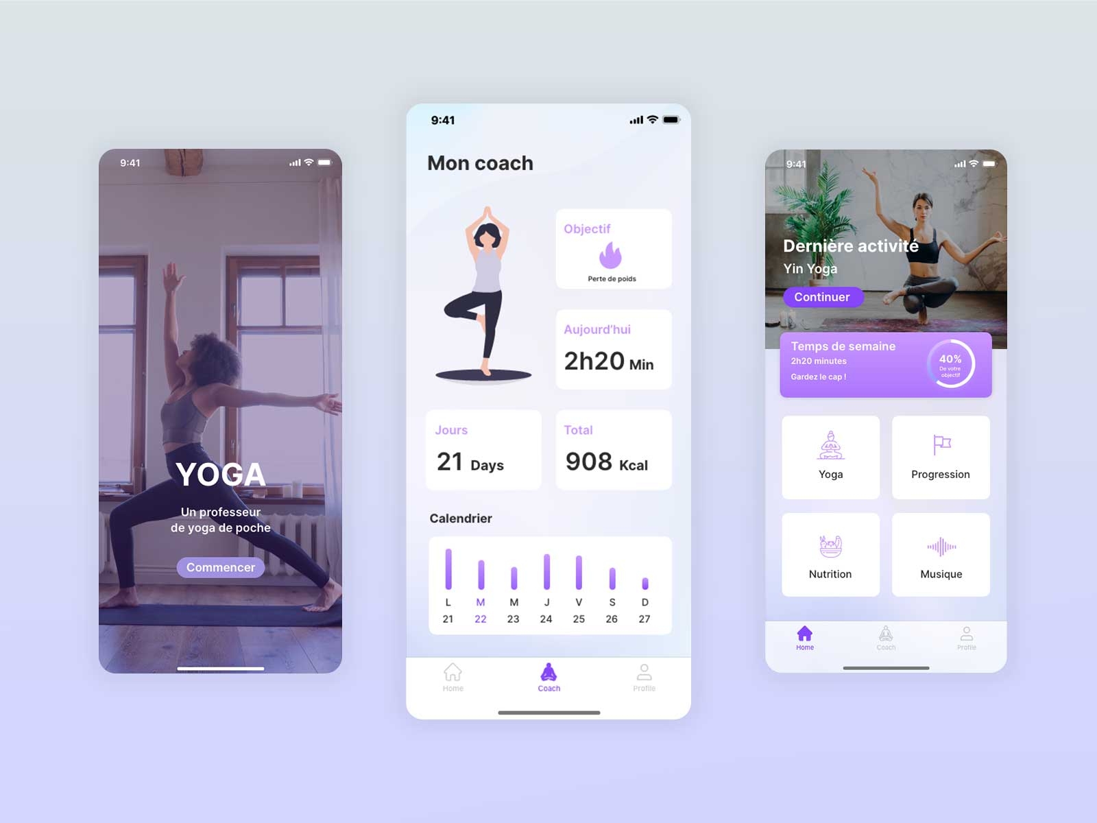 Yoga Mobile App Design by hamady kaba on Dribbble