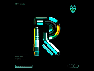 36 Days of Type - R 36daysoftype 3d after effects animation blender characters chrome cyberpunk font letters mechanical motion motion design robot sci fi type typeface typography ui