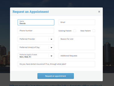Appointment Form application appointment flat form modal request website