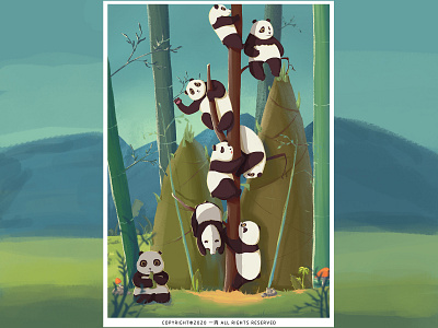 熊猫们 illustration