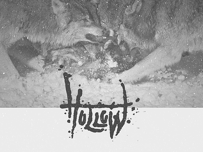 Hollow caligraphy dark eerie gloomy grunge handmade metal texture typography wolves
