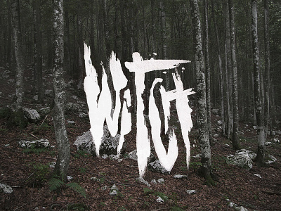 The Witch brush craft dark forest hand drawn occult typography witch woods