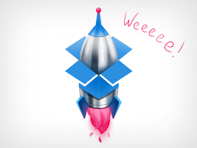 Dropbox♥dribbble dribbble dropbox rocket