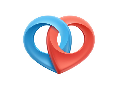 Logo for fast dating web-site "Go&date" heart logo marker pin