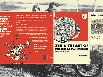 Zen and the Art of Motorcycle Maintanence book cover diagram futura jacket motorcycles philosophy pirsig retro robert schematic values