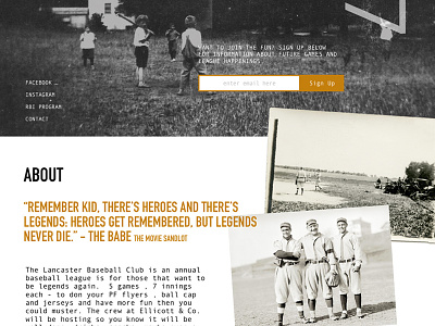 Lancaster Baseball Club america baseball club lancaster landing page pa sign up vintage