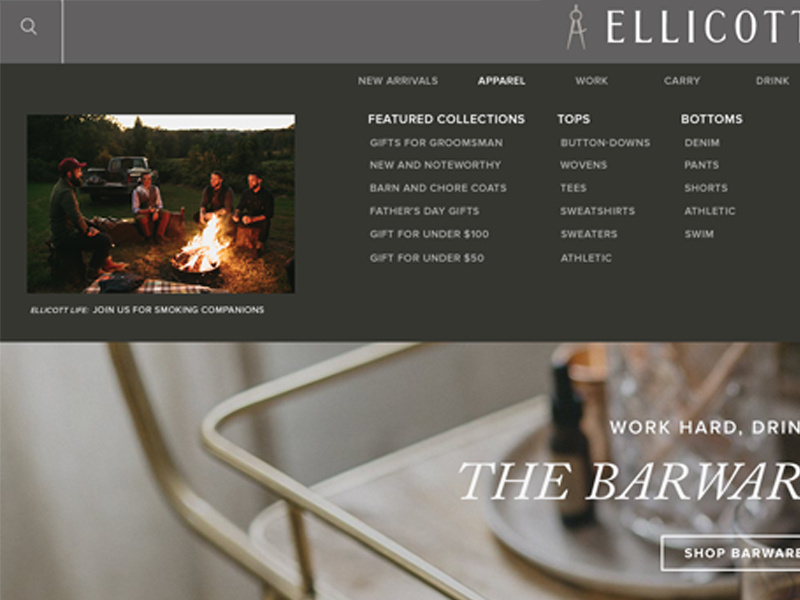Navigation Updates menu navigation ecommerce ellicottco