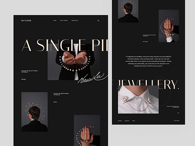 Jewellery design landingpage minimal web design website