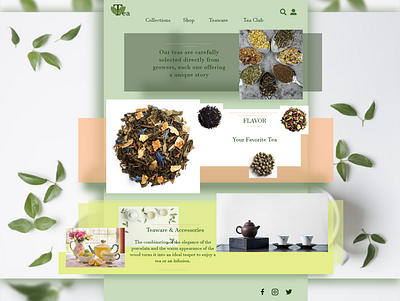 Tea Shop Landing Page app design illustration typography ui ux web website