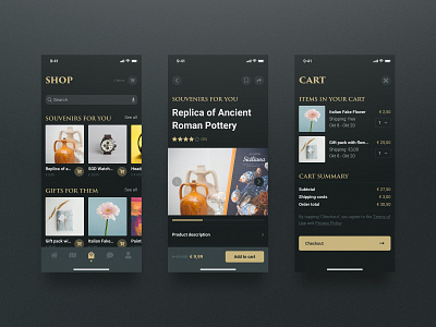 Roman App | Souvenir Shop UI for 10ddc