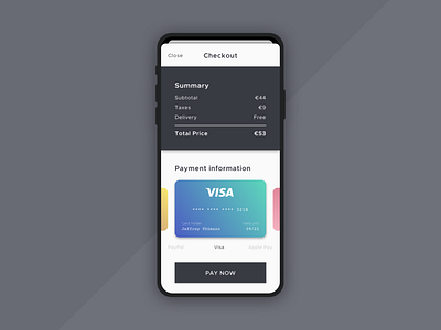 Daily UI #002 | Credit Card Checkout app checkout page daily 100 challenge dailyui dailyui002 dailyuichallenge ui ui design