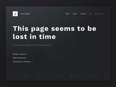 Daily UI #008 | 404 Page 008 404 error 404 error page 404 page clean design clean ui daily 100 challenge dailyui dailyui008 dailyuichallenge dark theme dark ui minimalism ui ui ux ui design user interface ux