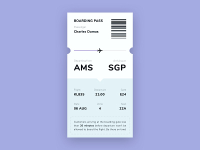 Daily UI #024 | Boarding Pass